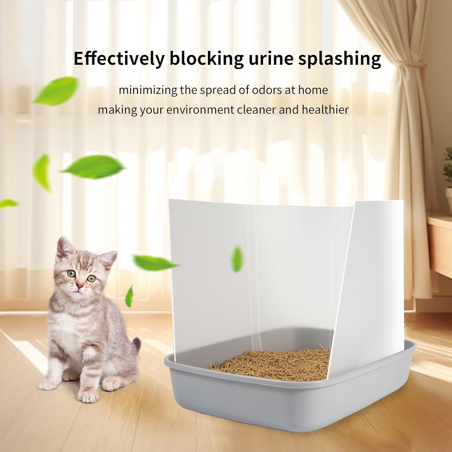 Zhichen star 6 protectores para orina para gatos, fácil de limpiar, adecuado para cajas de arena abiertas, di adiós a los desastres y olores en tu