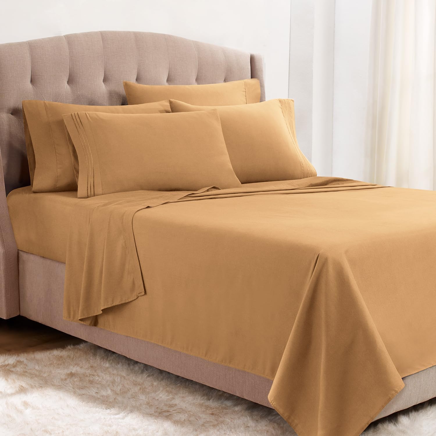 Clara Clark Sábanas individuales XL, juego de 5 piezas, sábanas de lujo de hotel para cama tamaño individual XL, sábanas y fundas de almohada súper