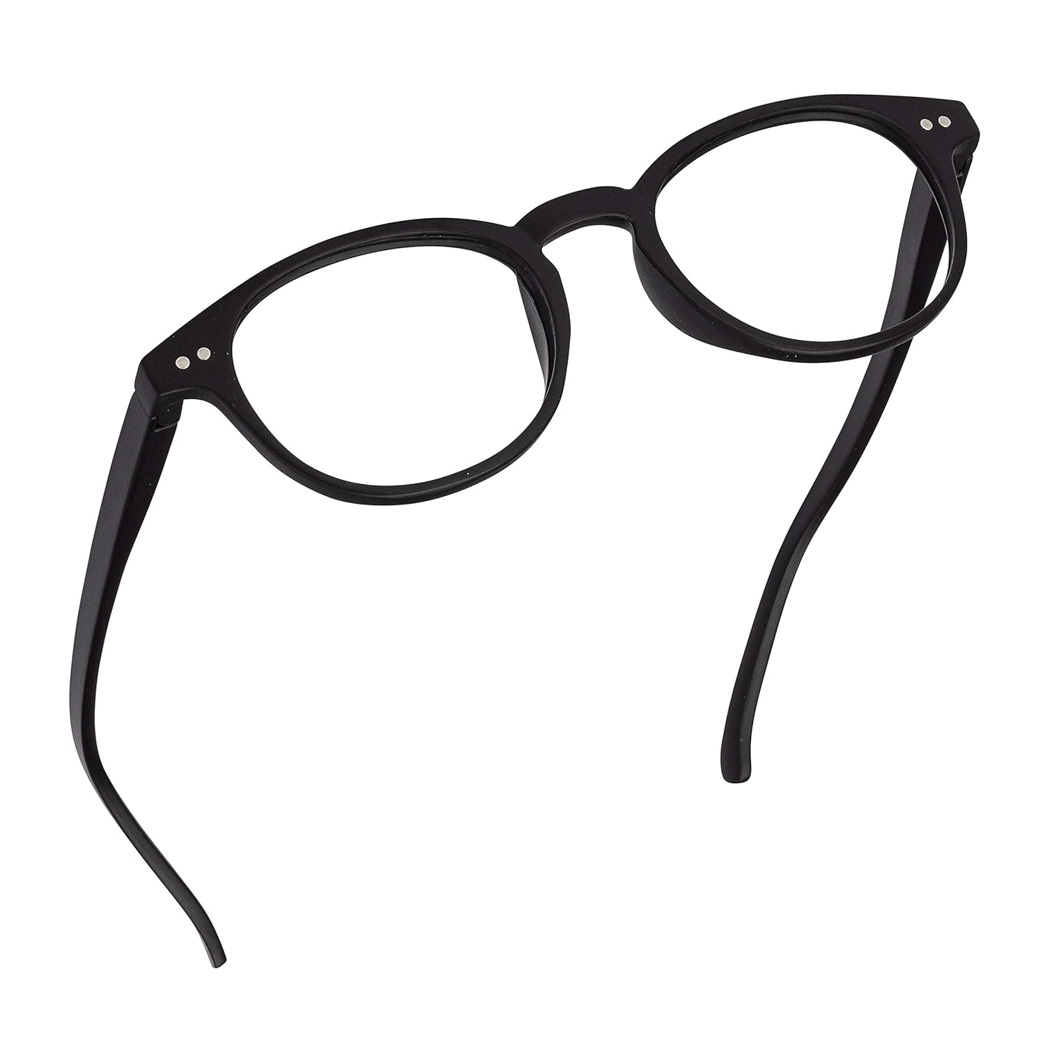 Readerest Lentes de lectura redondos con bloqueo de luz azul (negro, aumento de 2.50), a la moda, para hombres y mujeres, antirreflejos, antifatiga