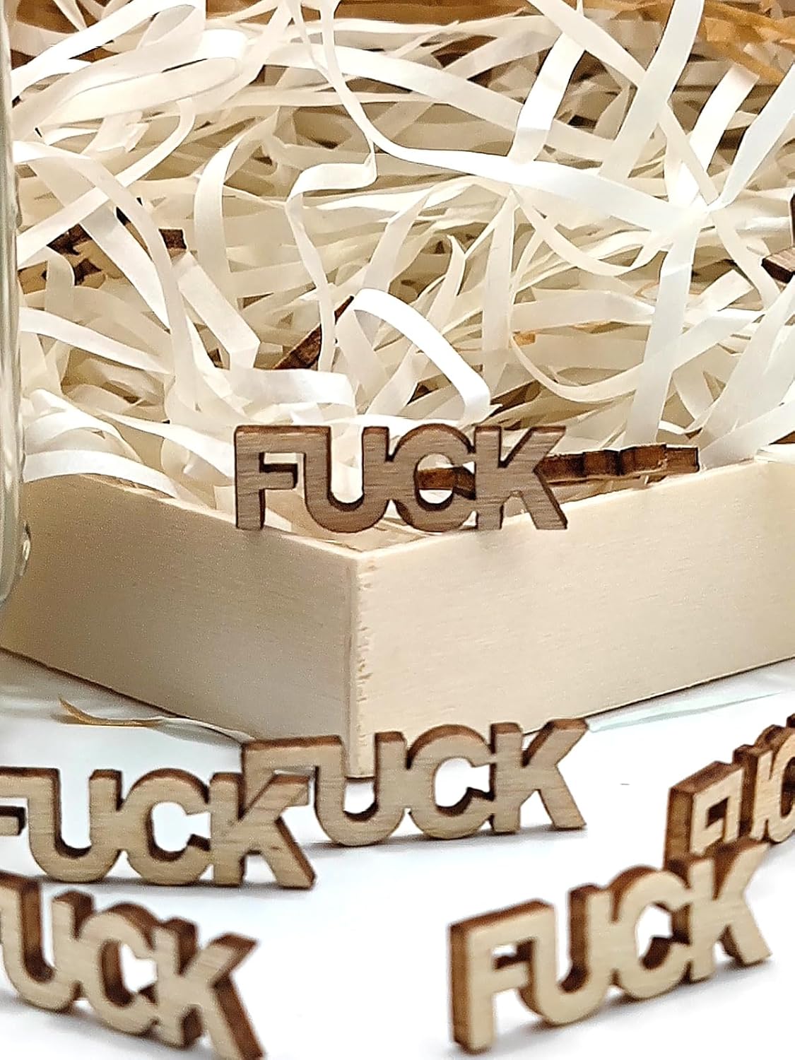 Fu*ks – Letra recortada de madera, 100 unidades, diseño de mal estado de ánimo, día de cumpleaños, vacaciones, regalo para amigos, regalo divertido,