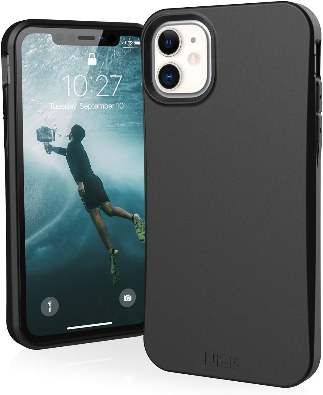 URBAN ARMOR GEAR UAG-IPH19MO-BK Shockproof Case for iPhone 11 (6.1 inch) Outback (Uses Environmentally Friendly Materials), Black