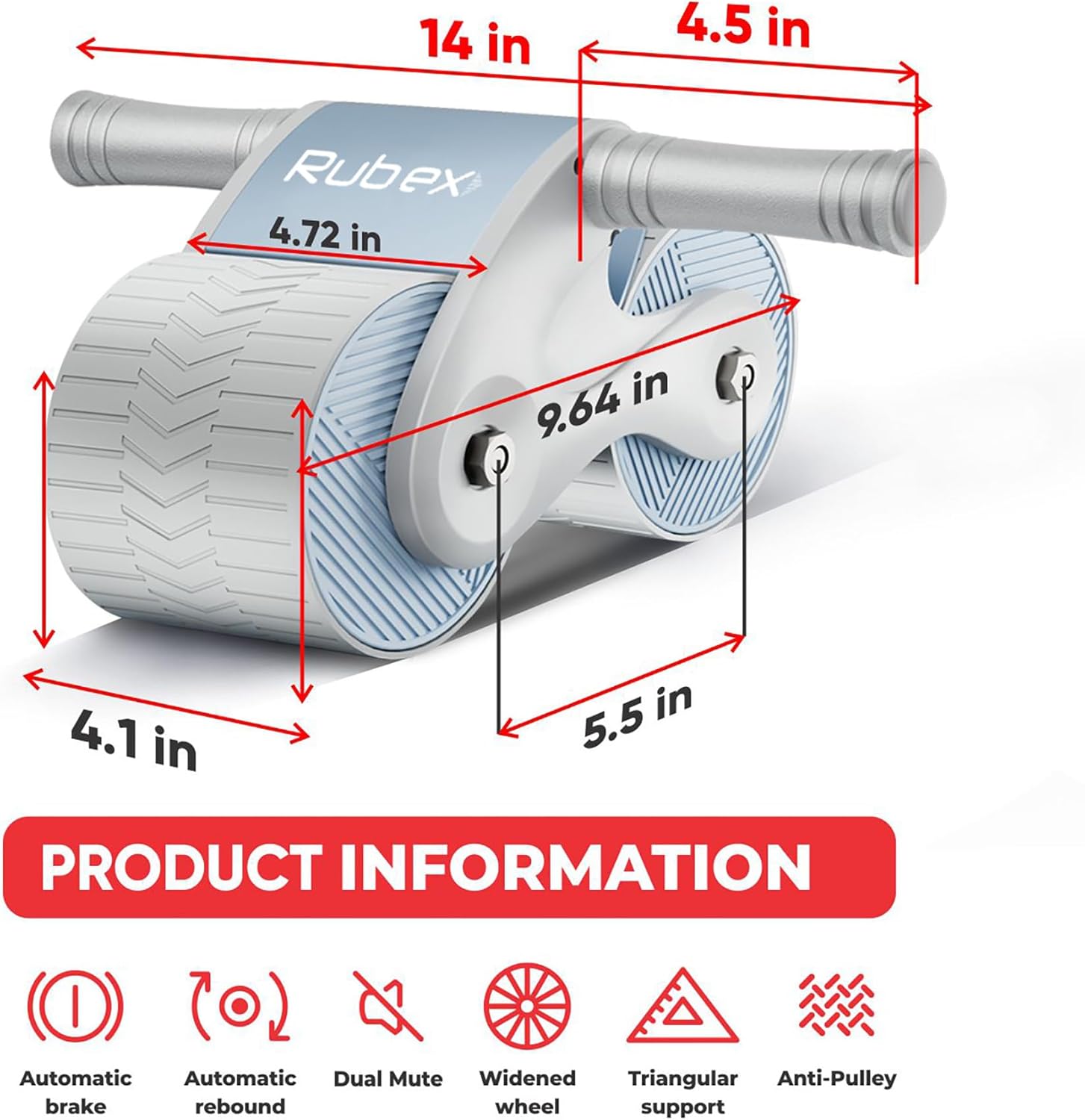 Ab Roller Wheel Ab Workout Equipment Ab Exercise Equipment Workout Equipment Home Gym Equipment Ab Machine for Men Women for Abdominal & Core