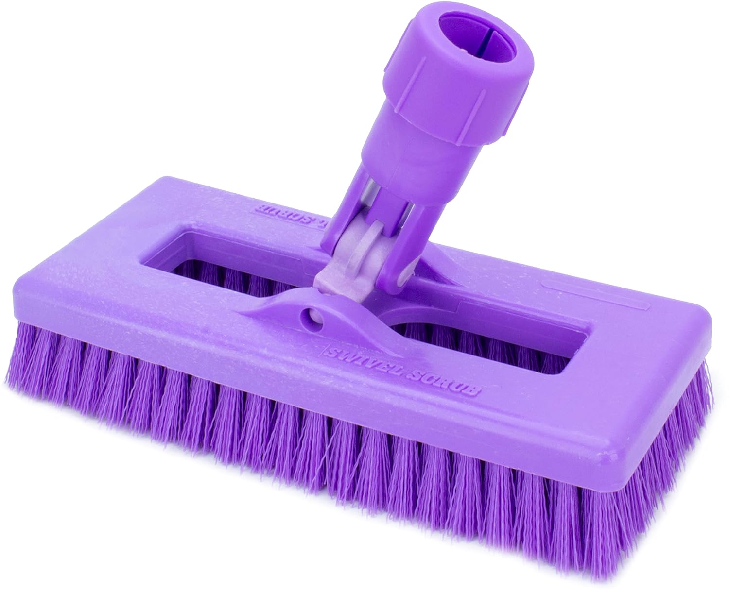 SPARTA 3638831EC68 Cepillo rectangular de poliéster, cepillo de piso, cepillo de limpieza con cabezal giratorio para limpieza, 8 pulgadas, morado