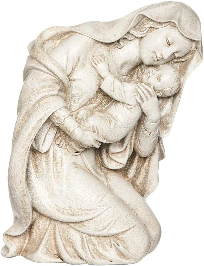 Joseph’s Studio by Roman Inc., Madonna arrodillada, colección de jardín, estatua religiosa, Sagrada familia, memorial, ángel, santo patrón,