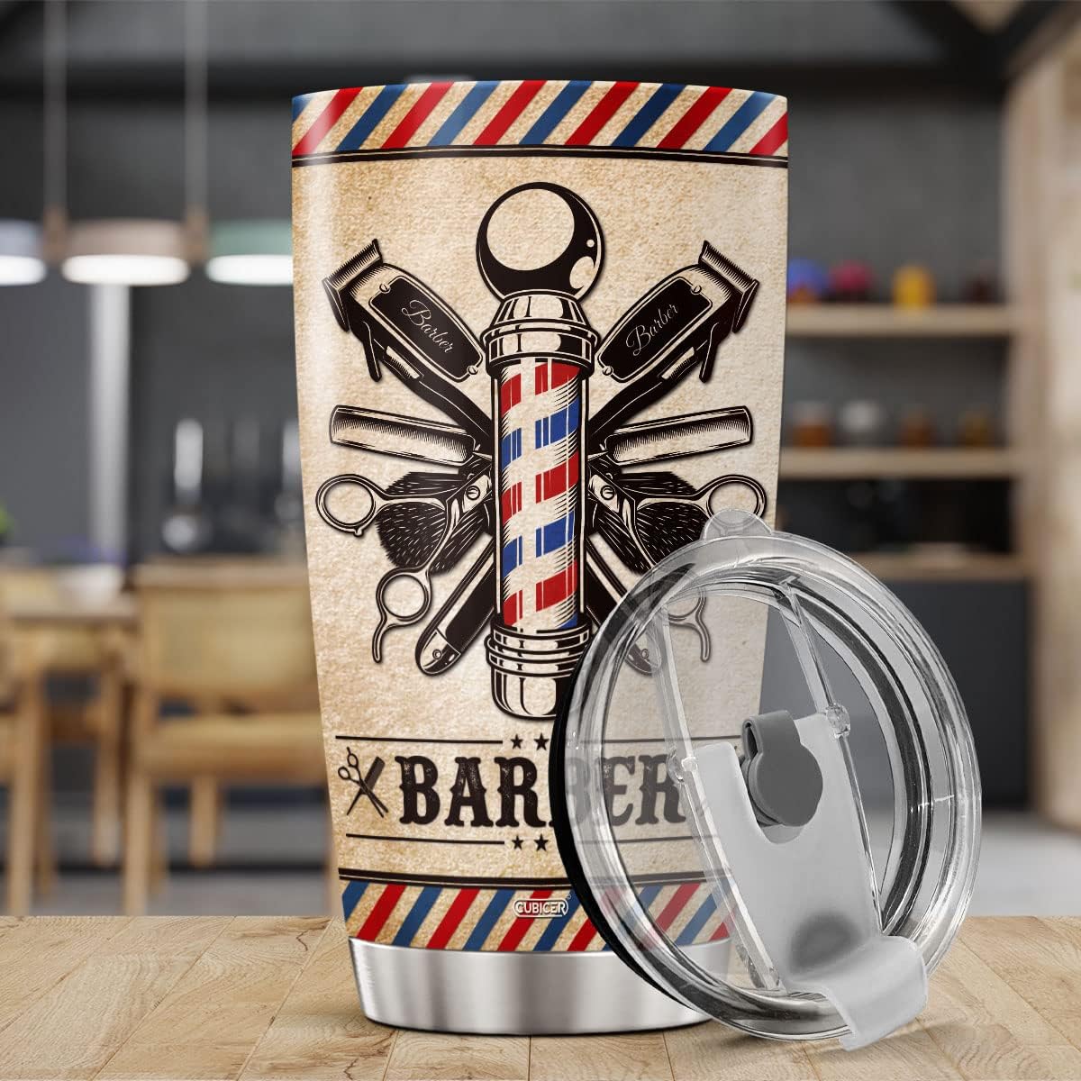 Vaso de café de peluquero de 20 onzas de acero inoxidable de doble pared con tapa con refranes divertidos, taza de viaje temática, regalo de