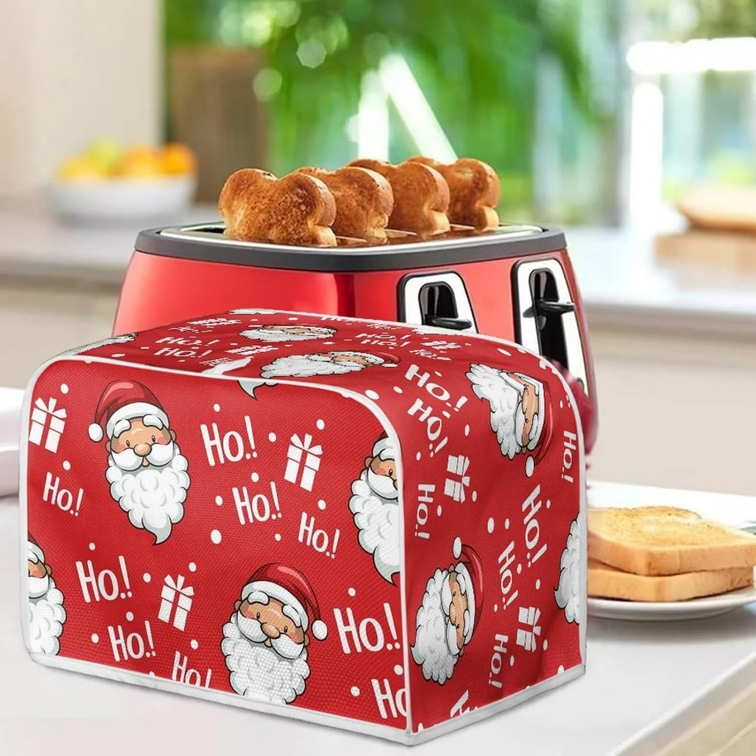 AFPANQZ Fundas para tostadoras navideñas para el hogar, decoración de cocina, tostadora, a prueba de polvo, protección contra huellas dactilares,