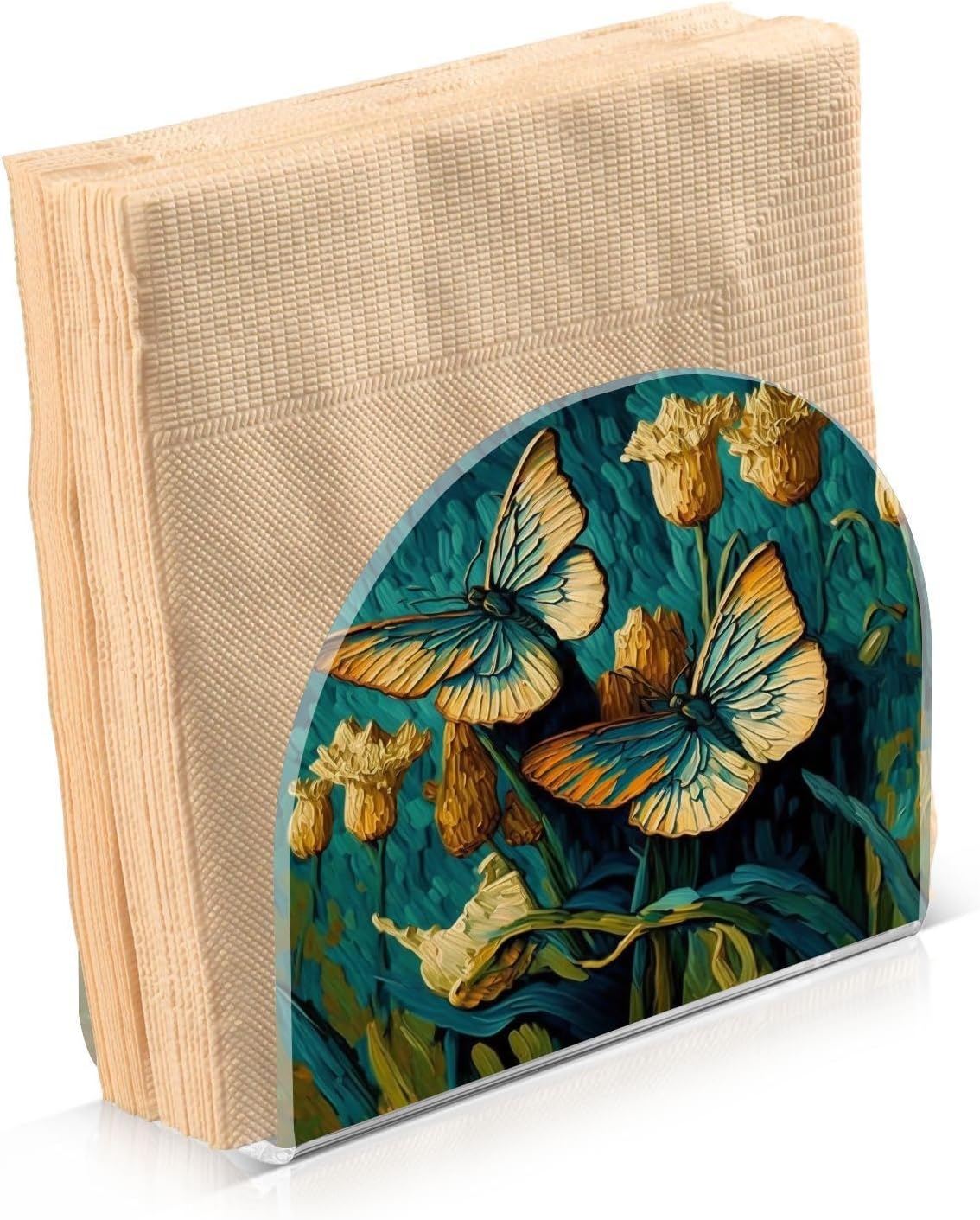 Servilletero de acrílico  Soporte para toallas de papel en transparente  Moderno soporte decorativo para servilletas de invitados para el hogar,