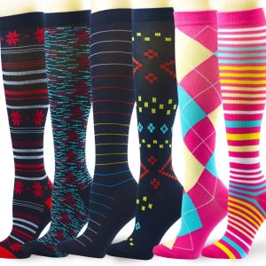 Lavencious Calcetines de compresión 6 pares de 8-15 mmHg para mujer talla de zapato 6-10, tamaño de calcetín 9-11, 6 pares Lavencious Calcetines de compresión 6 pares de 8-15 mmHg para mujer talla de zapato 6-10, tamaño de calcetín 9-11, 6 pares