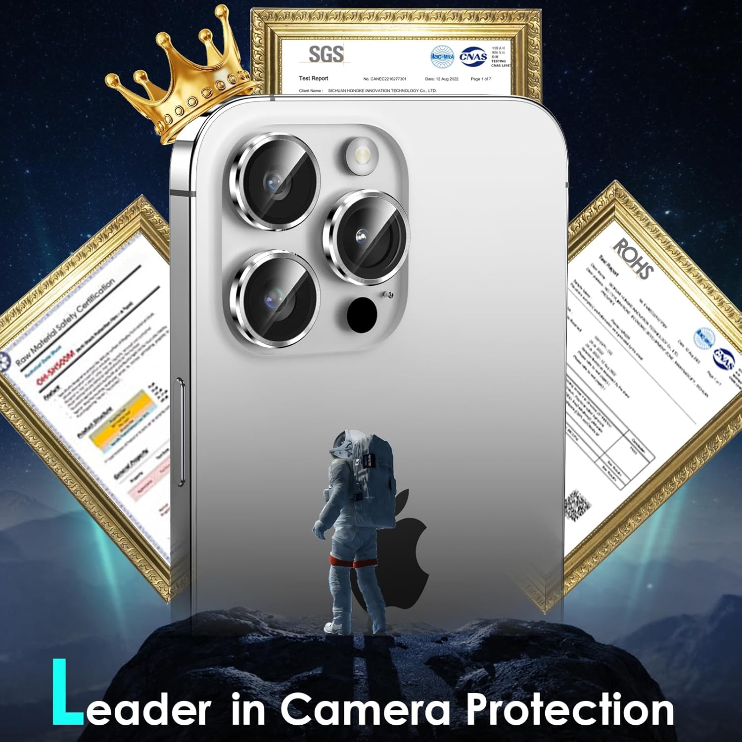YWXTW Protector de lente de cámara para iPhone 15 ProiPhone 15 Pro Max, bandeja de instalación de 1 paso Protector de pantalla de vidrio templado,