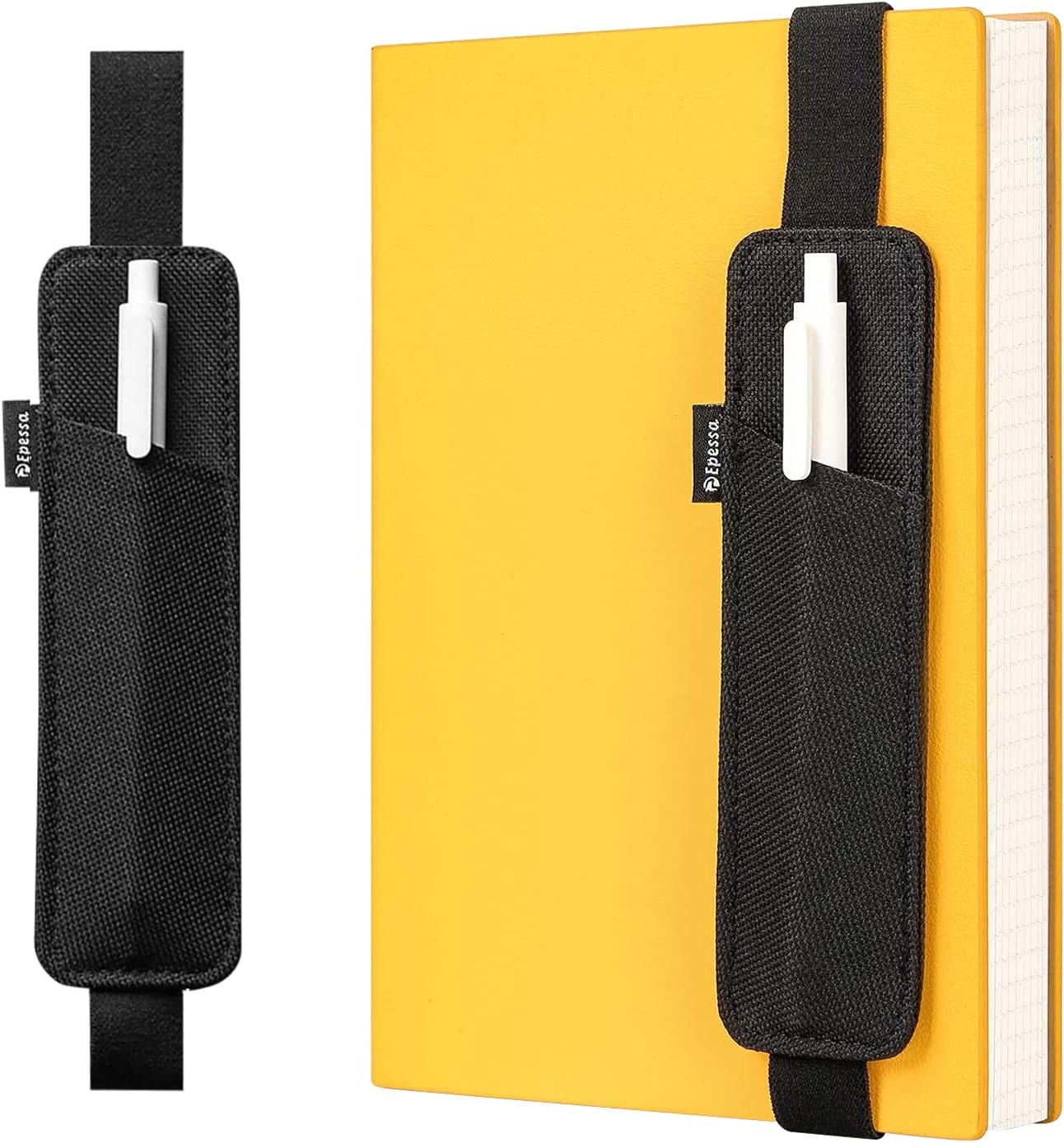 Epessa Soporte portátil para bolígrafo, soporte para lápices, funda para bolígrafos para diarios, cuadernos, libros, fundas rígidas para tabletas,