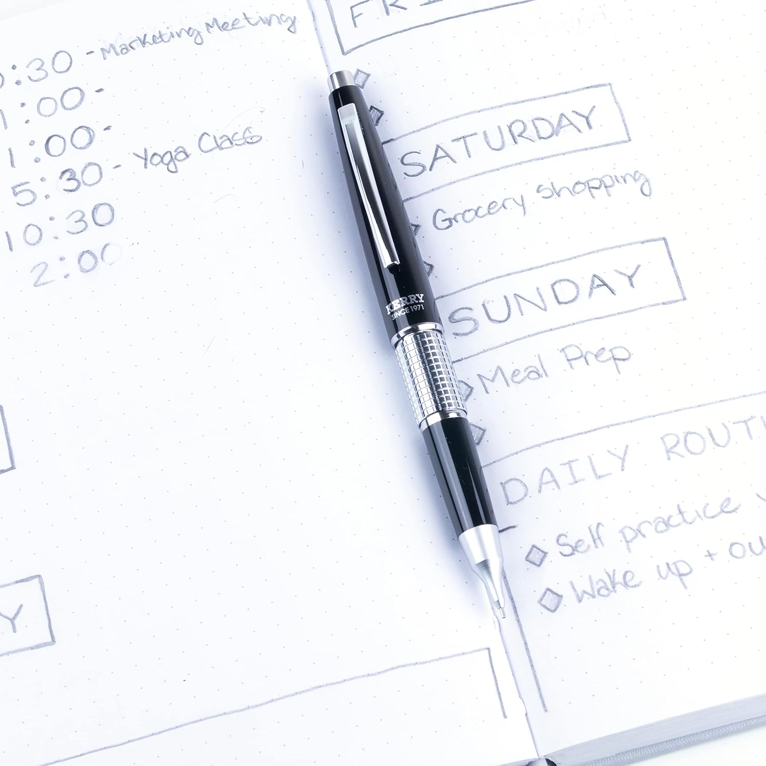 Pentel Sharp Kerry – Portaminas (0.028in), barril negro, 1 bolígrafo (P1037A)
