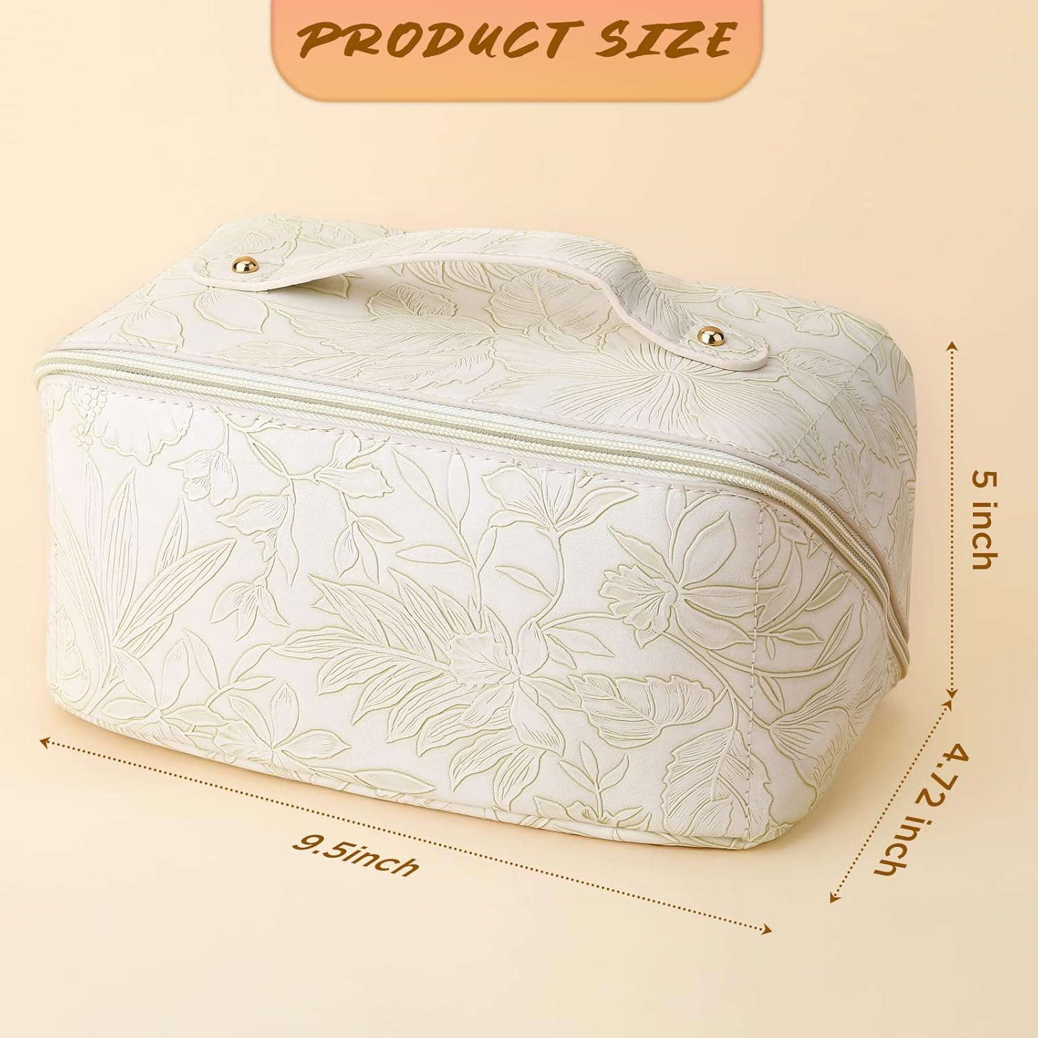 Bolsa de cosméticos de viaje de gran capacidad, portátil, de cuero, impermeable, bolsa de maquillaje de viaje, bolsa de almacenamiento con