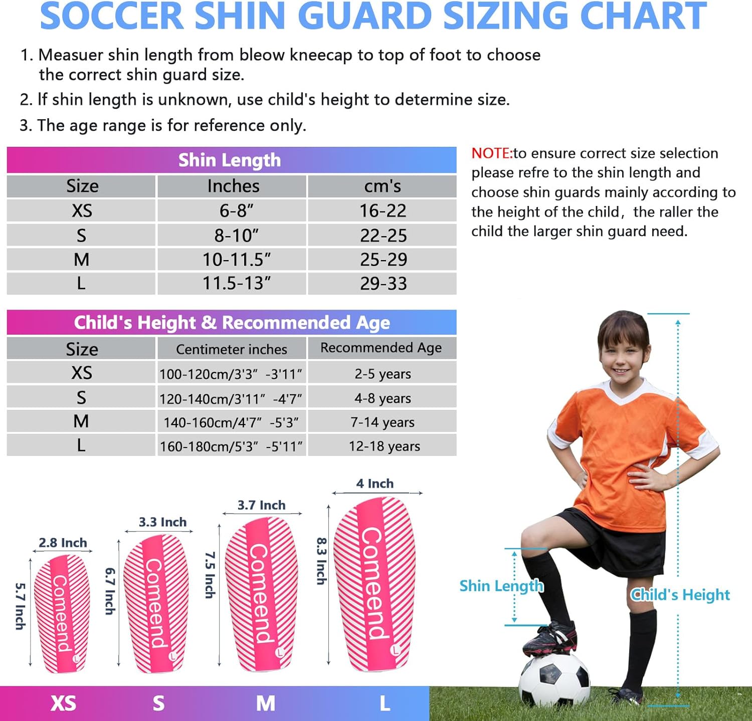 Espinilleras de fútbol para niños y jóvenes, incluye mangas con inserto de equipo de fútbol para niños, niñas y hombres
