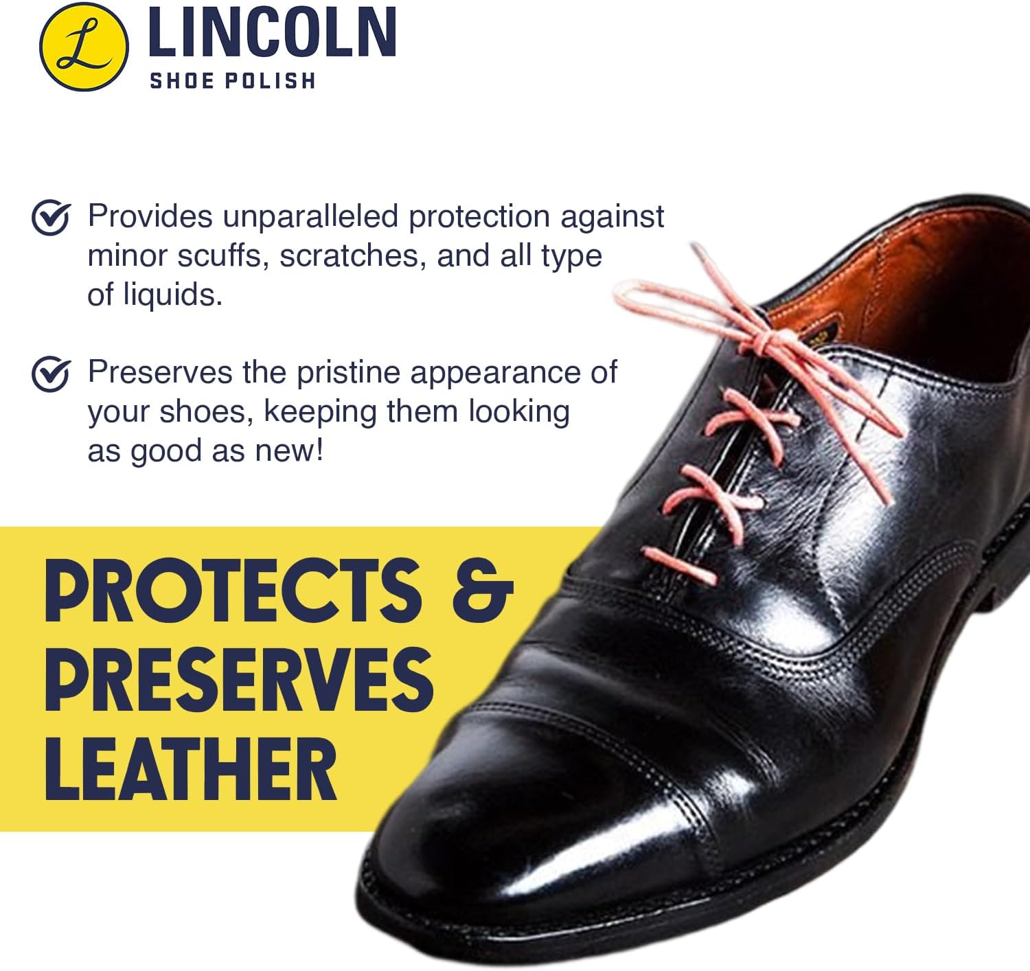 Lincoln Cera para pulir zapatos – 2-18 oz  Fabricado en Estados Unidos desde 1925