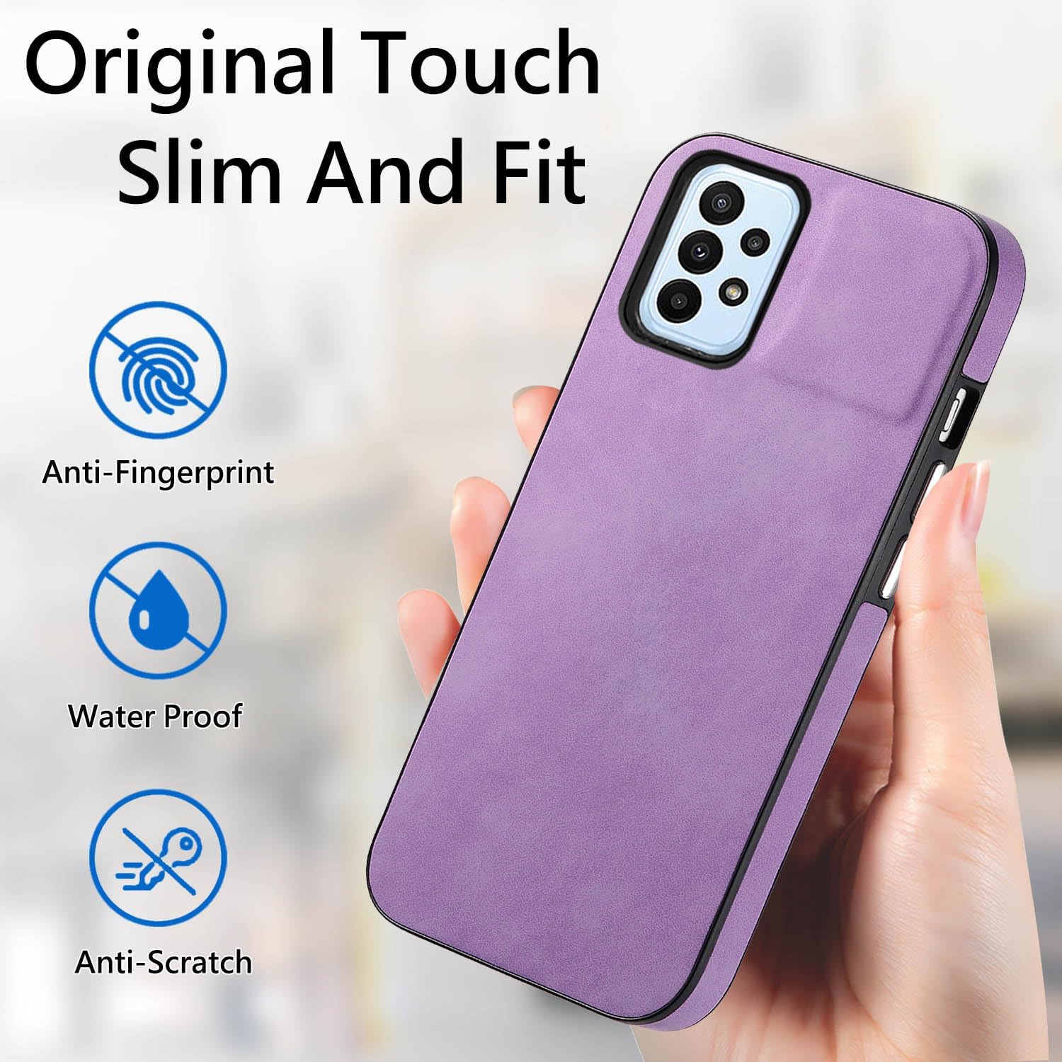 Asuwish Funda de teléfono para Samsung Galaxy A23 5G4G con protector de pantalla de vidrio templado y funda de cuero delgada y delgada, accesorios