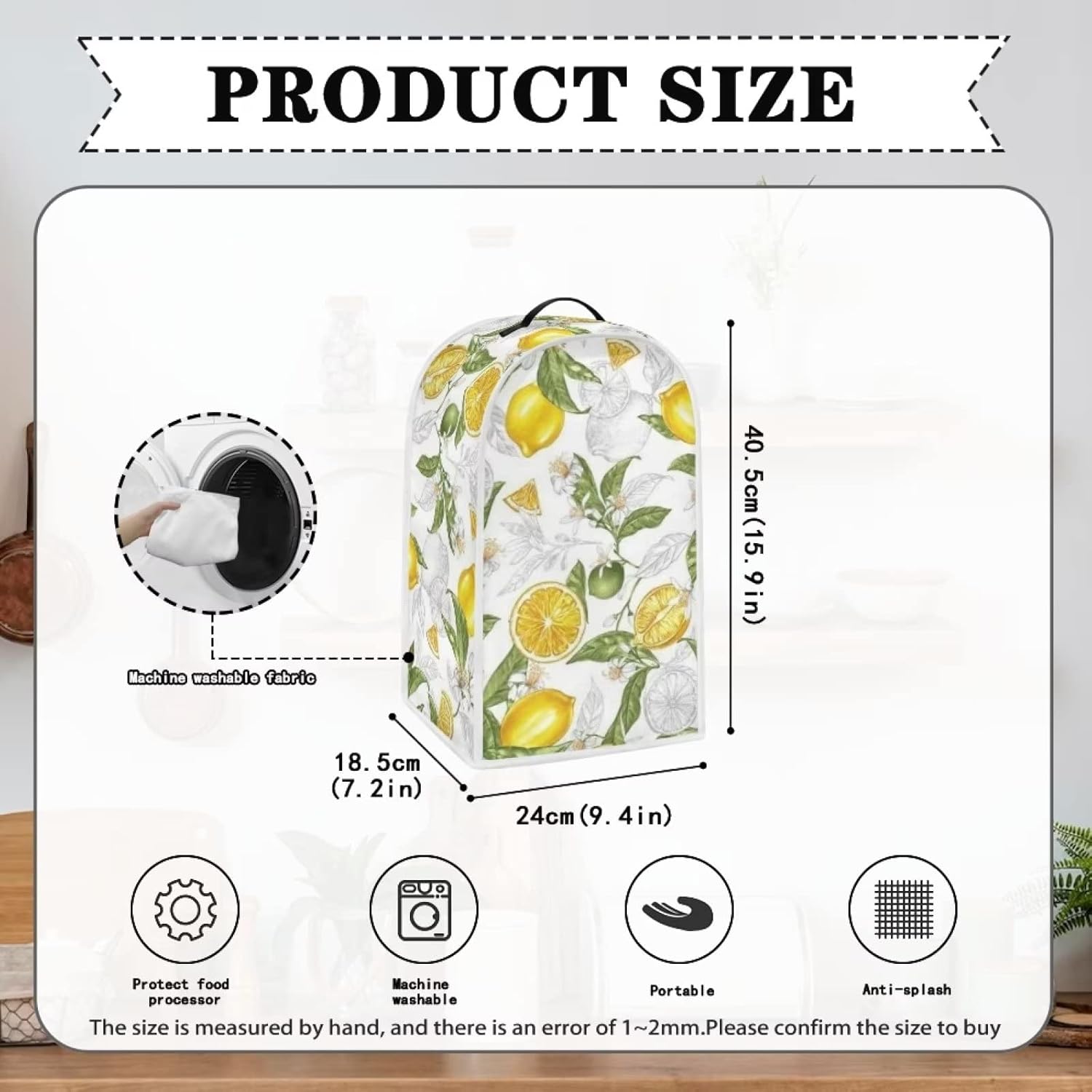 Limón Blender – Funda protectora para batidora de cocina con mango superior, funda protectora de licuadora lavable, bolsa organizadora para batidora