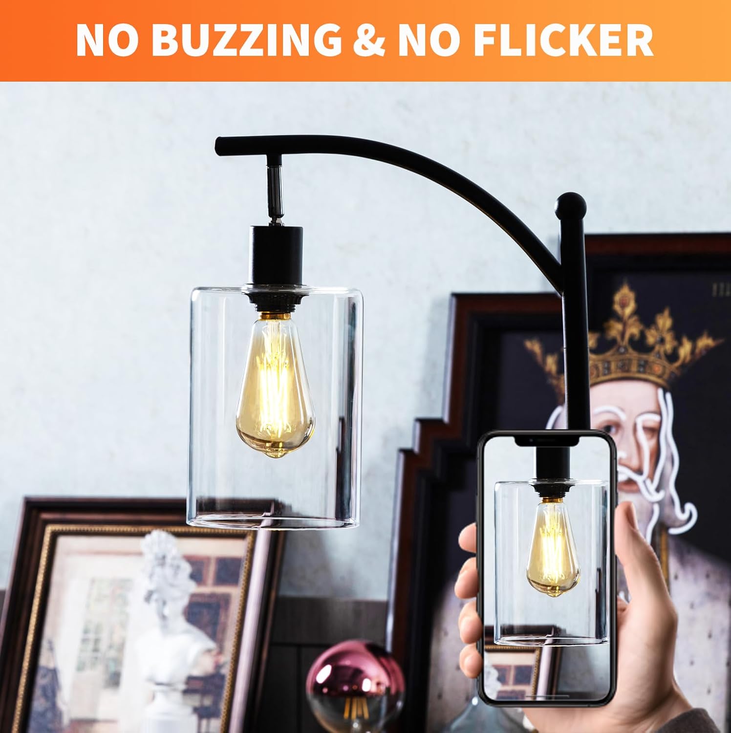 ALAMPEVER Paquete de 12 bombillas LED Edison vintage ST19ST58 regulables, bombillas LED decorativas, 8 W (equivalente a 100 W), 2200 K blanco