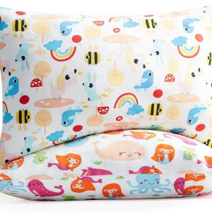 Paquete de 2 almohadas para niños pequeños, 20 x 14 pulgadas, lavables a máquina, con funda de almohada 100 % algodón, almohadas perfectas para Paquete de 2 almohadas para niños pequeños, 20 x 14 pulgadas, lavables a máquina, con funda de almohada 100 % algodón, almohadas perfectas para