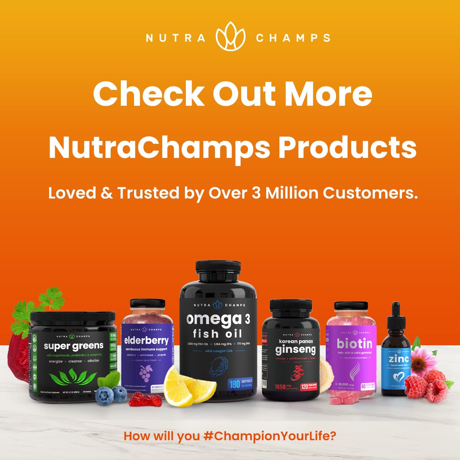 NutraChamps Gomitas de biotina (paquete de 2) y cápsulas de vitamina C (paquete de 2) paquete de 4 unidades
