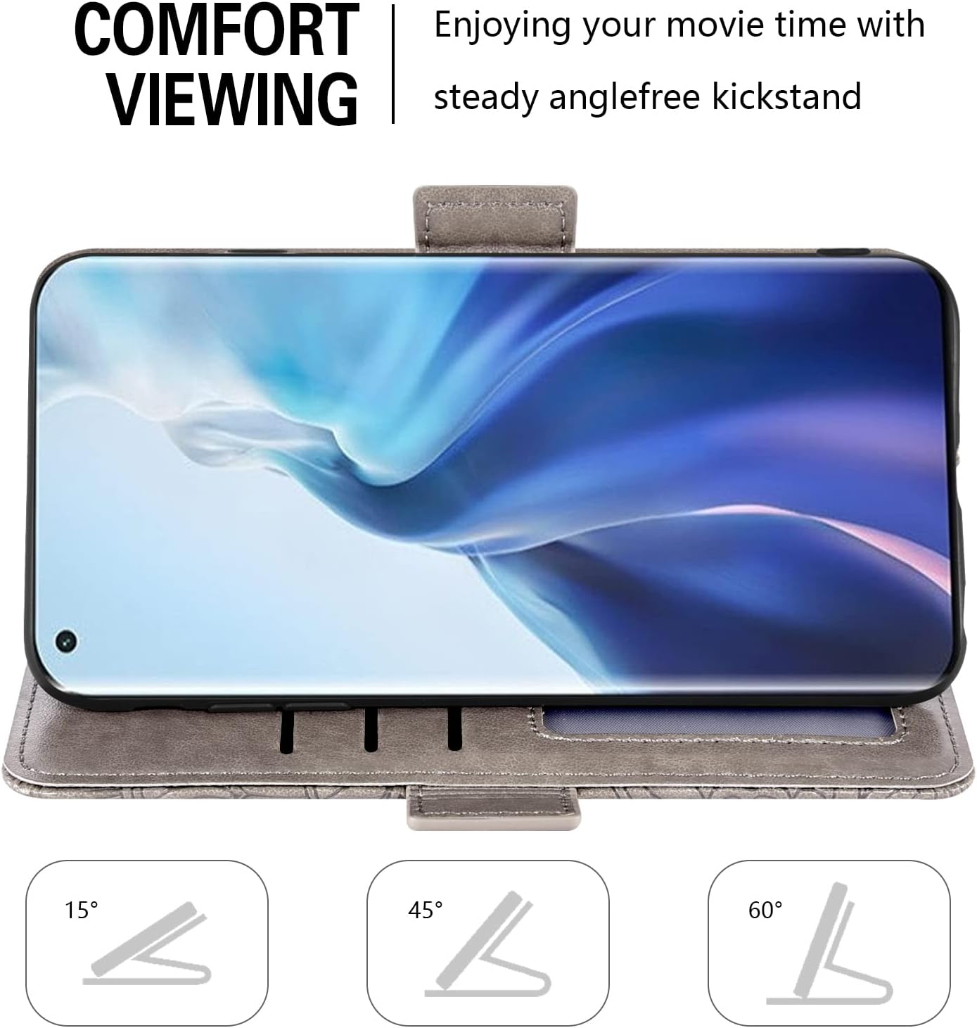 Compatible con Xiaomi Mi 11 Lite 4G5G – Funda tipo cartera y protector de pantalla de vidrio templado, soporte para tarjetas, soporte magnético de