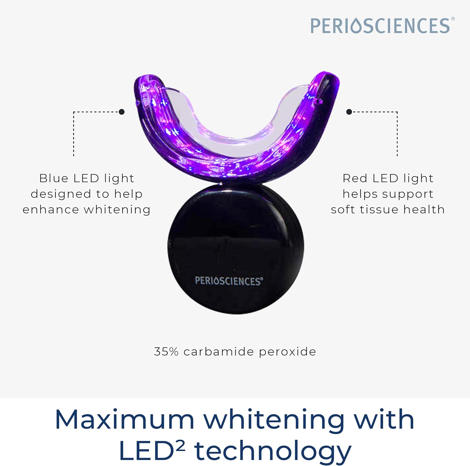 PerioSciences Sistema de blanqueamiento dental  LED Dispositivo de luz de blanqueamiento dental inalámbrico  3 dientes blanqueamiento de gel pluma