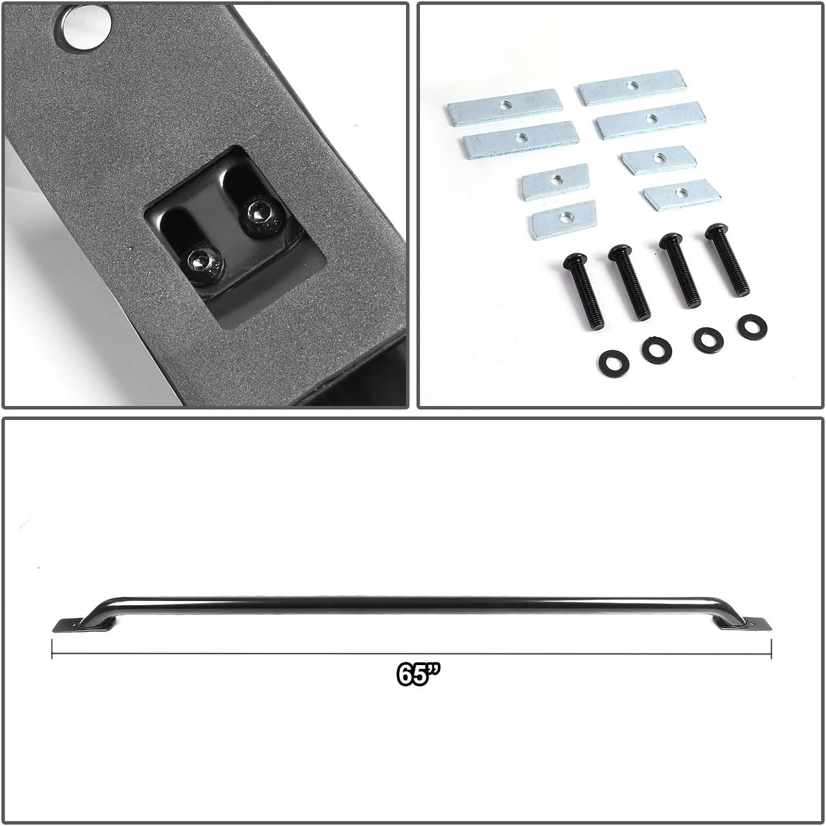 DNA MOTORING RAIL-001-BK – Par de rieles para caja de camioneta 92-11 Ranger Tundra de 6 pies, color negro