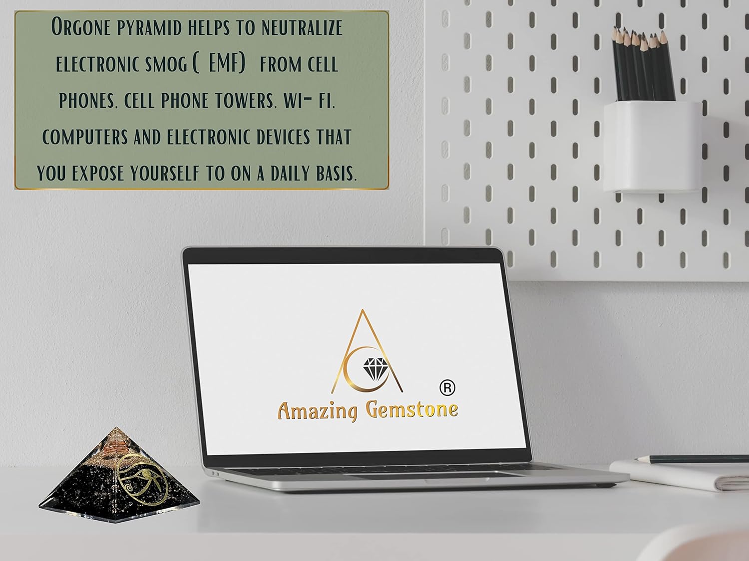 Pirámide de orgón grande  Cristal de pirámide de turmalina negra  Ojo de pirámide de orgonita Ra  Pirámides de órgano Curación de energía positiva