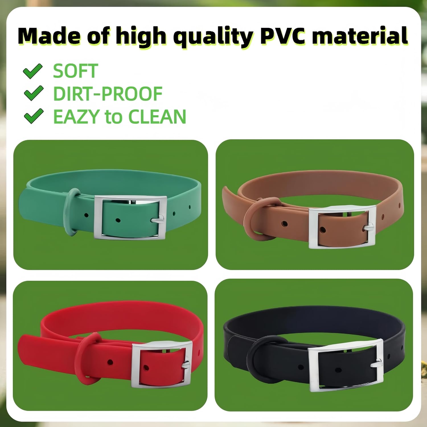 Juego de correa de collar para perro, ajustable, fuerte, resistente a la suciedad, desodorización, impermeable, fácil de limpiar, collares suaves