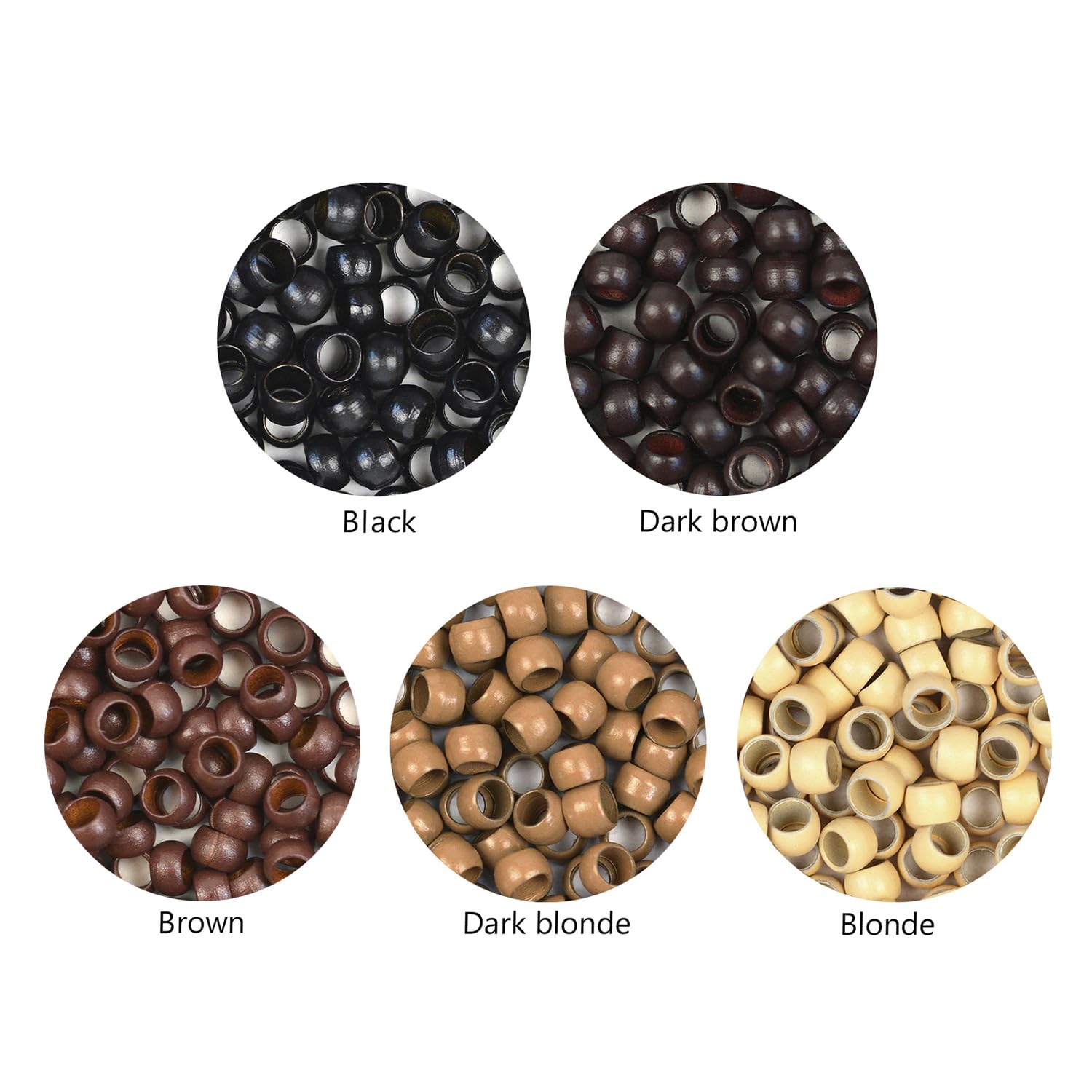 200 cuentas nano de 0.118 pulgadas (0.118 in), microenlaces de cobre, nano anillos, cuentas de cabello para extensiones de cabello (rubio oscuro)