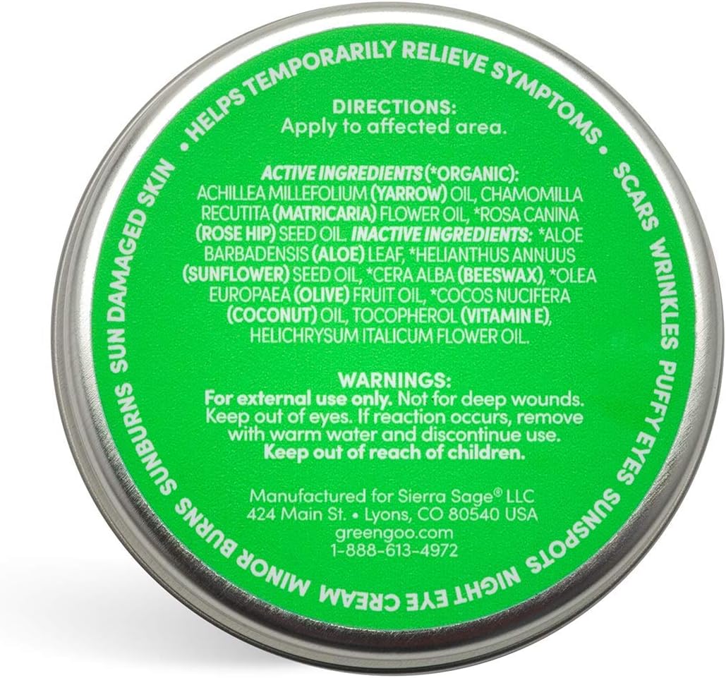 Green Goo Crema natural para el cuidado de la piel, reparación y protección de la piel, lata grande de 1.82 onzas