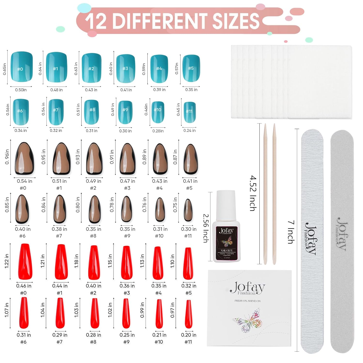 Jofay Fashion – Juego de 10 puntas de uñas (240 piezas) de uñas acrílicas de gel suave, color nude, rosa, flor francesa, uñas postizas cuadradas