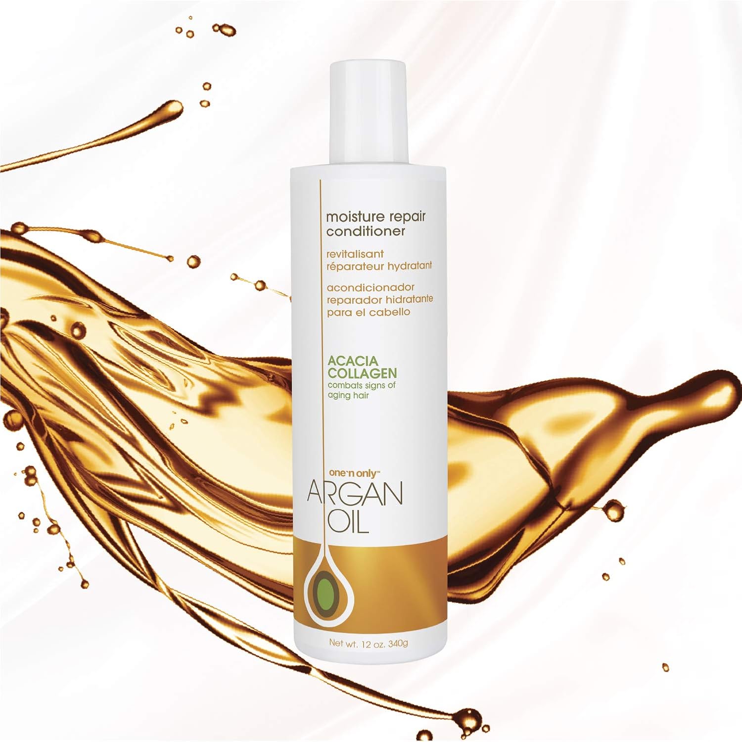 One ‘n Only Acondicionador reparador de humedad de aceite de argán, ayuda a desenredar y suavizar la cutícula del cabello dañada para mejorar la