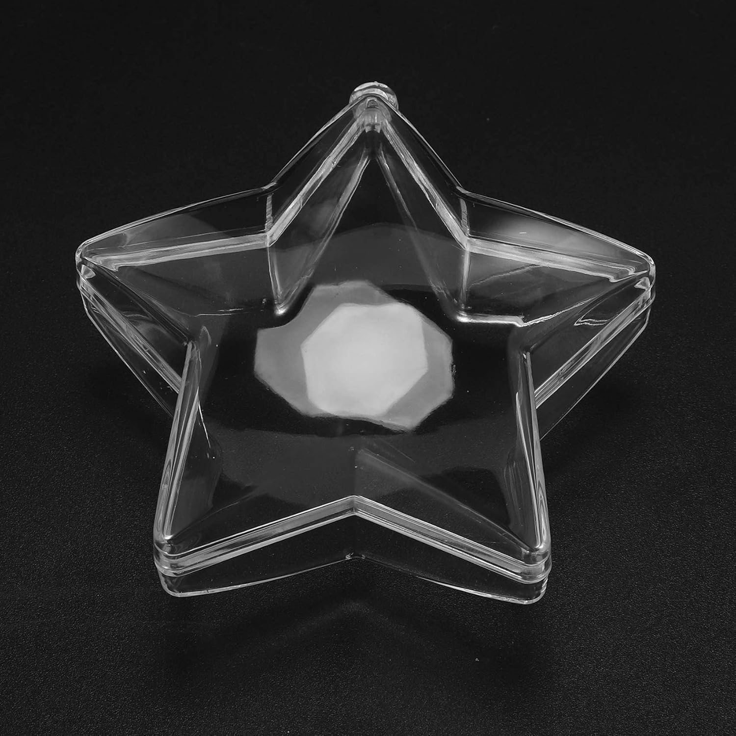 TAMOSH 10 juegos de bolas rellenables de plástico transparente de 3.150 in, adornos de árbol de Navidad, suministros de fiesta (forma de estrella)