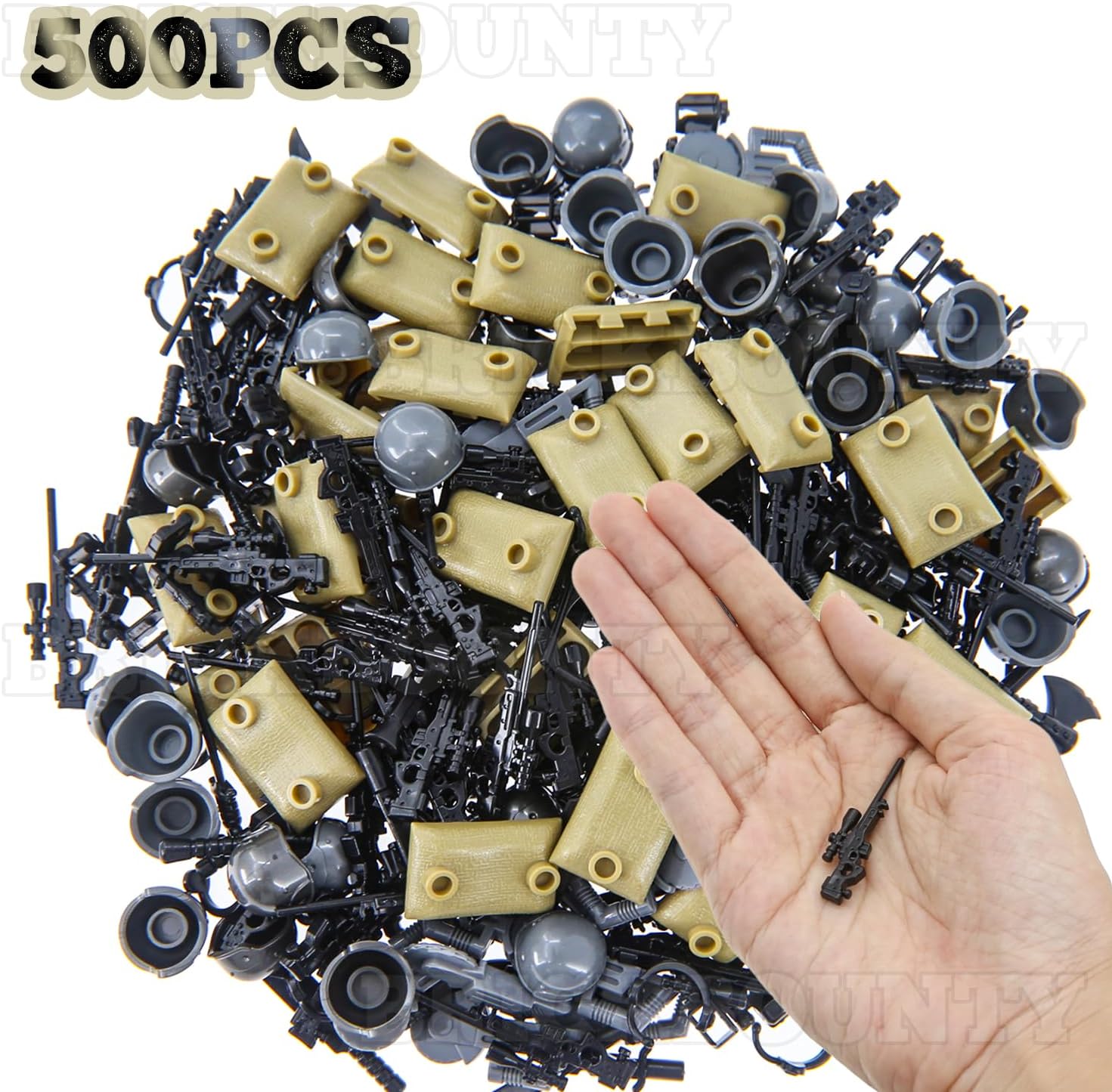 Paquetes de armas para minifiguras de bloques de construcción, equipo del ejército aleatorio para ladrillos-soldado juguete de bases militares WW2