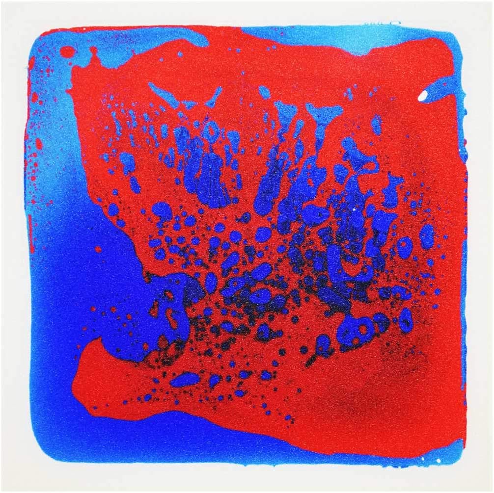 LONGKING Azulejos decorativos con revestimiento líquido, de 12 x 12 pulgadas, azul-rojo-negro