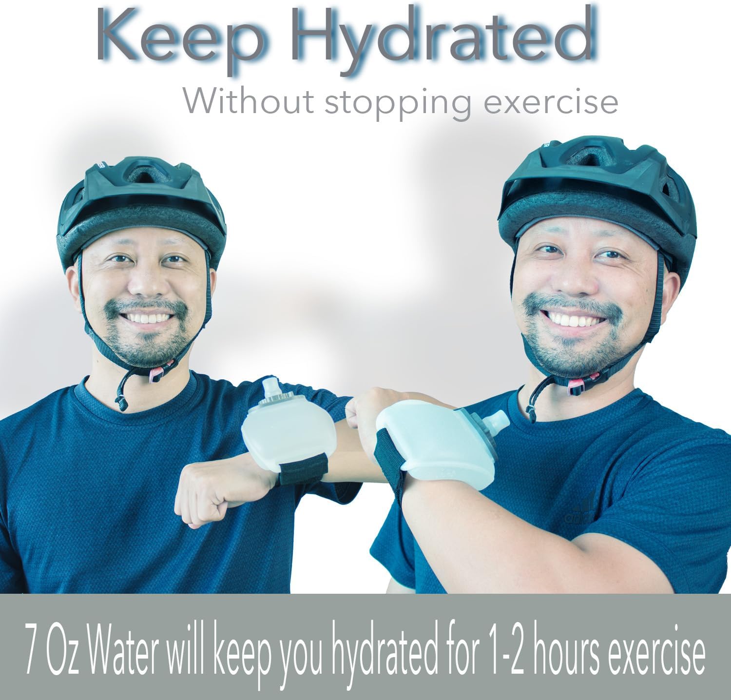 Botella de agua para deporte plegable suave para correr, botella de muñeca portátil para ciclismo y senderismo, botella de silicona para manos