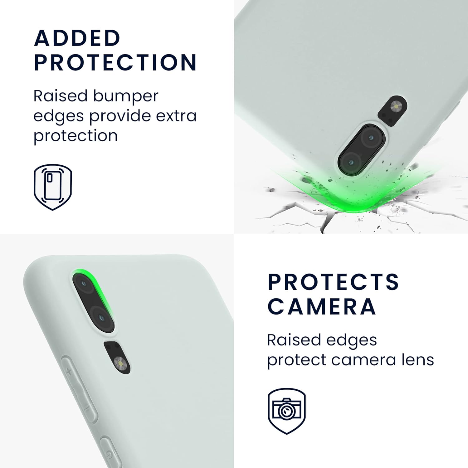 kwmobile Funda compatible con Huawei P20 – Funda protectora de silicona TPU suave y delgada – Menta fresca