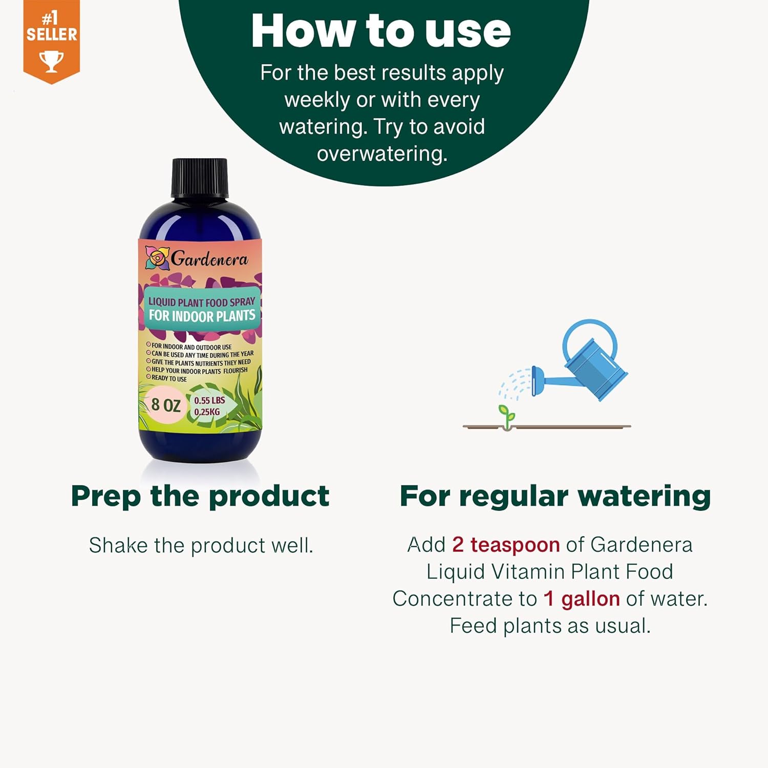 Gardenera Superalimento para el crecimiento de plantas para orquídeas con 18 vitaminas y minerales esenciales, fertilizante orgánico para plantas,