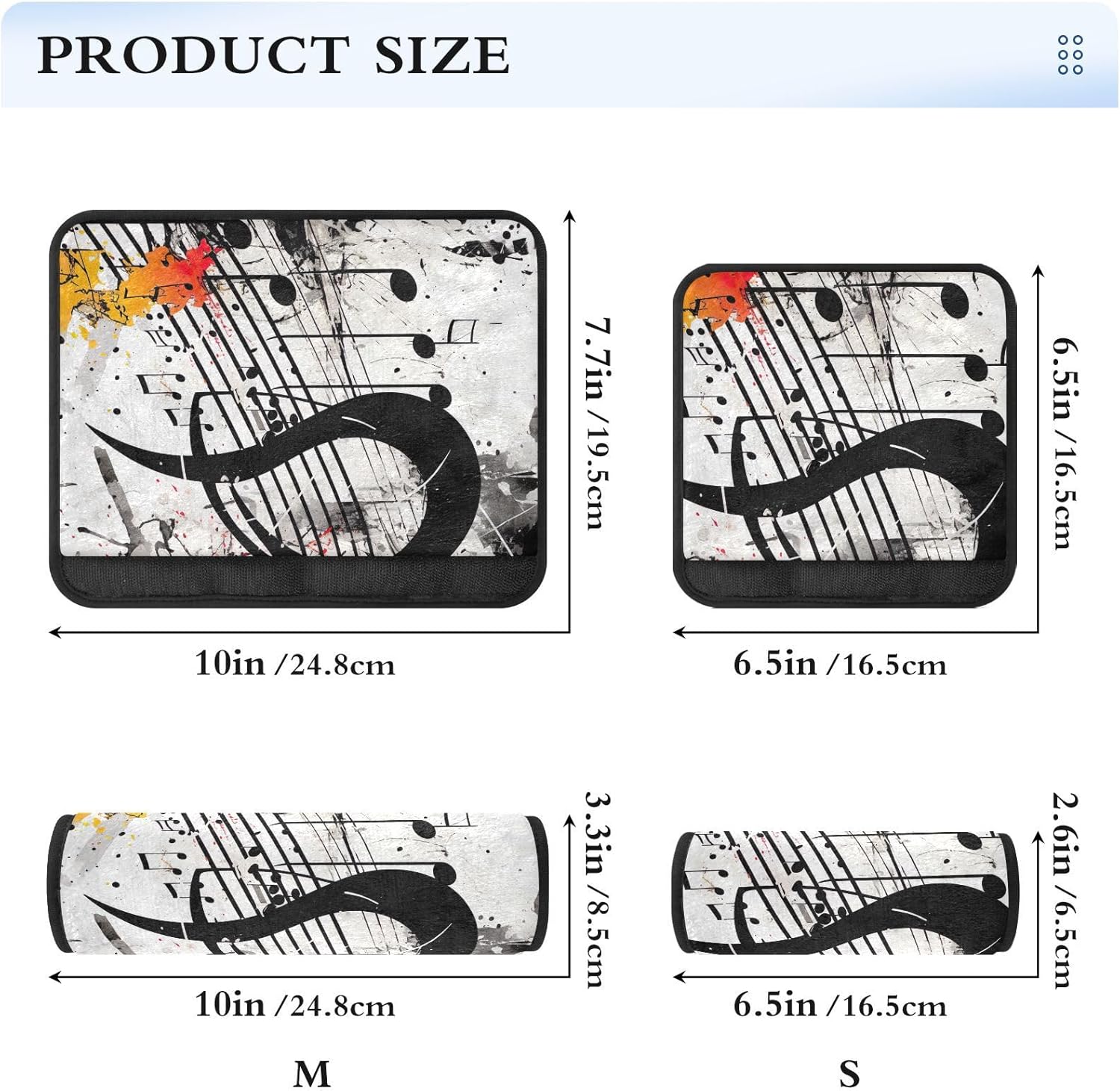 a Splattered Music Note – Funda para cinturón de seguridad para niños, funda suave para correa de asiento de automóvil, acolchado para cinturón de