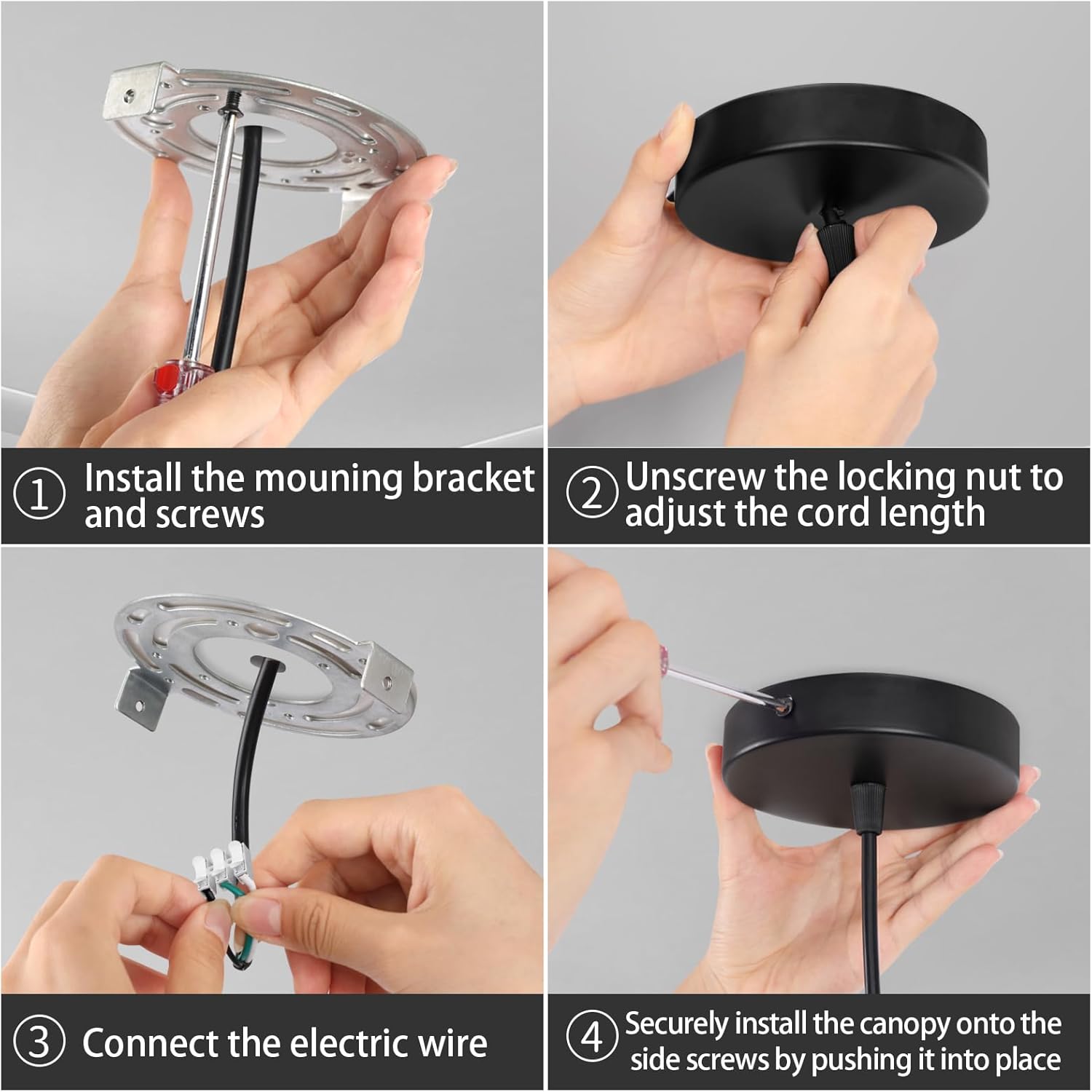 Zoomable – Lámpara colgante LED regulable, luz colgante negra, iluminación de isla de cocina, para colgar en el techo, kit de luz colgante moderno,