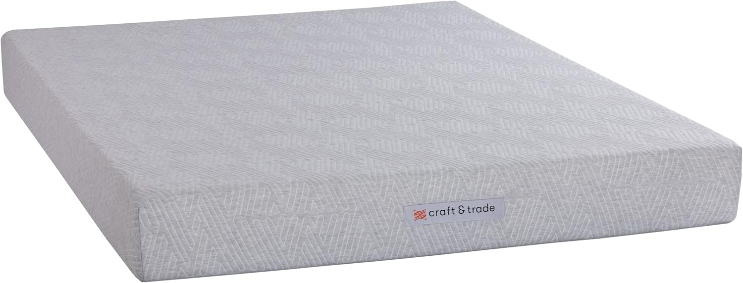 Craft & Trade Colchón de espuma viscoelástica, cama en una caja, enfriamiento de gel de cobre, certificado CertiPUR-US, 8 pulgadas, individual XL,