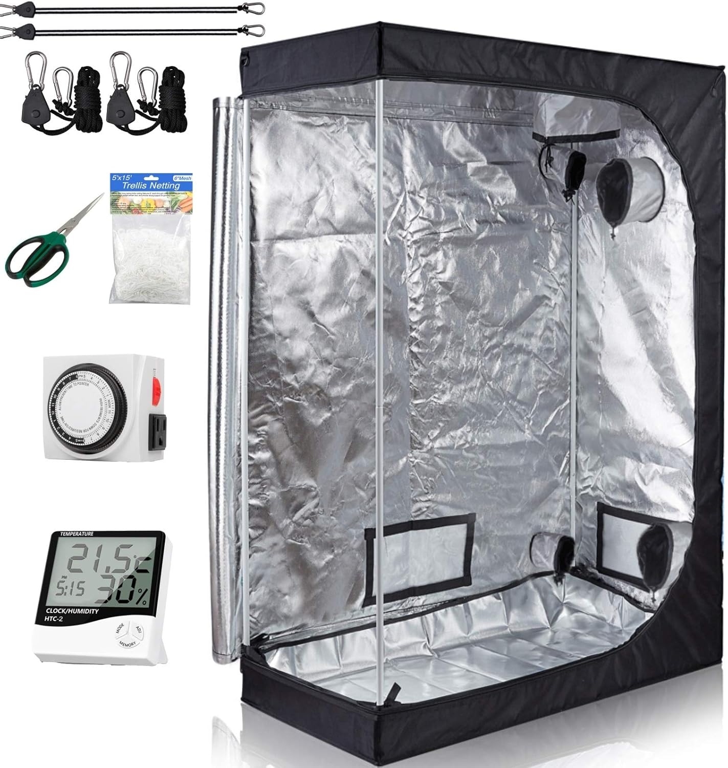 ALPHAPAR – Kit completo de tienda de campaña de cultivo de 48 x 24 x 72 pulgadas, sistema de cultivo hidropónico de plantas de interior para