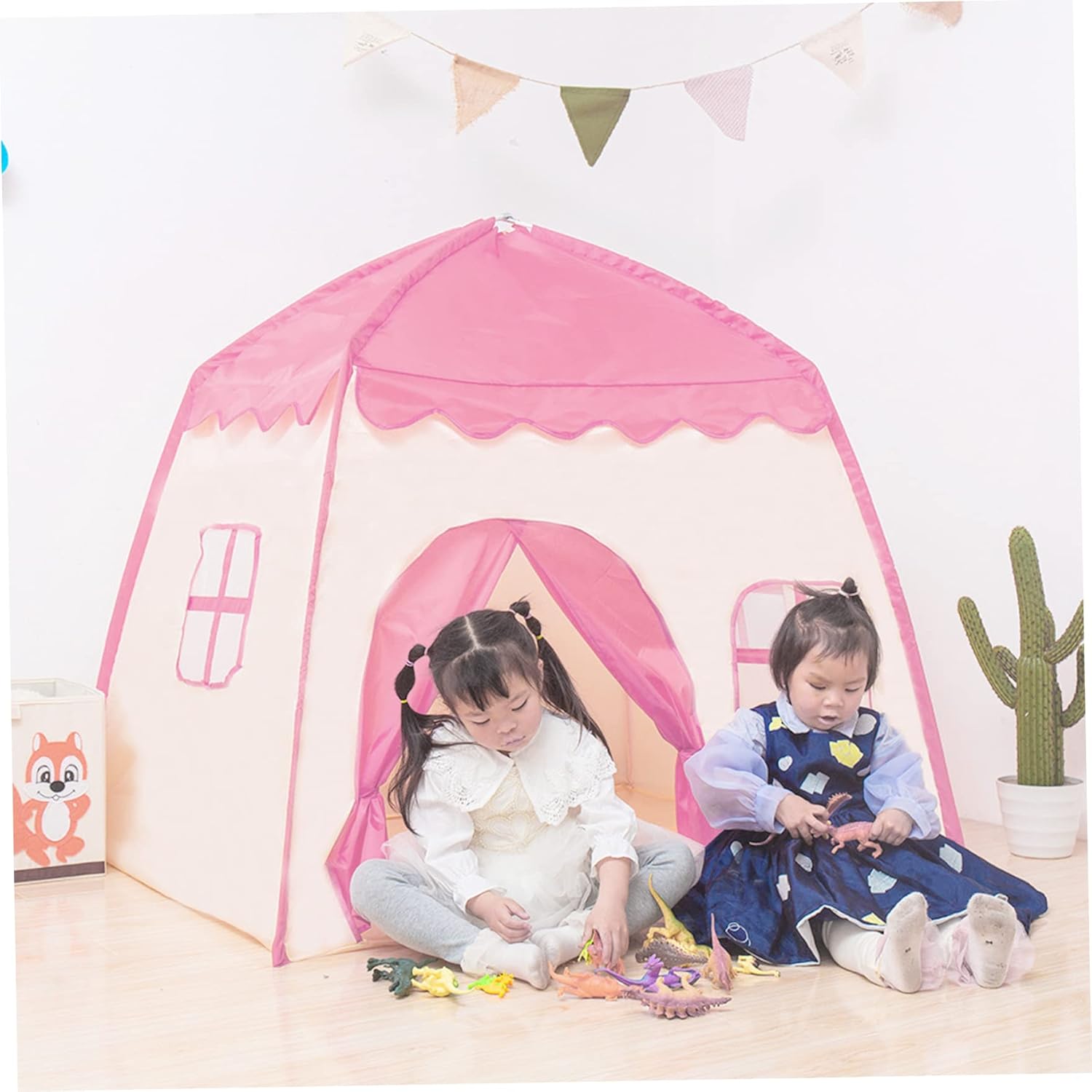 Tienda de campaña de princesa de 51.18 x 39.37 x 51.18 pulgadas, tipi para niños, castillo de princesa, tipi, gran casa de juegos de hadas para