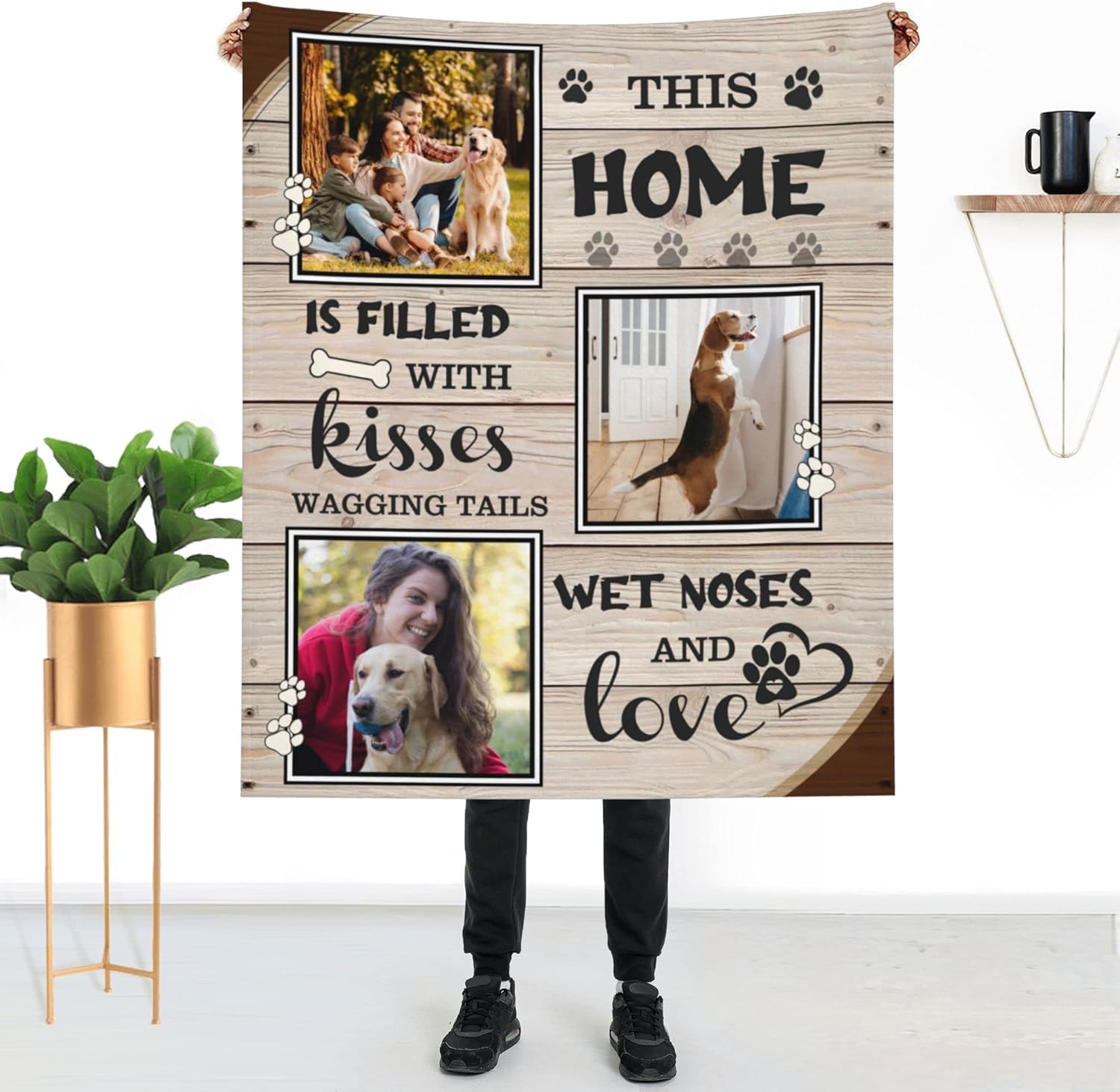 Manta personalizada para perros con fotos, regalos personalizados para los amantes de los perros de mascotas, manta personalizada para cachorros