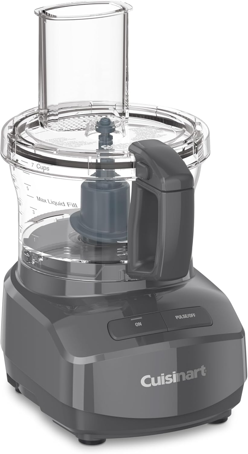 Cuisinart Procesador de alimentos de diseño elegante y moderno de 7 tazas con dos controles fáciles y cuchilla universal para picar, mezclar y masar