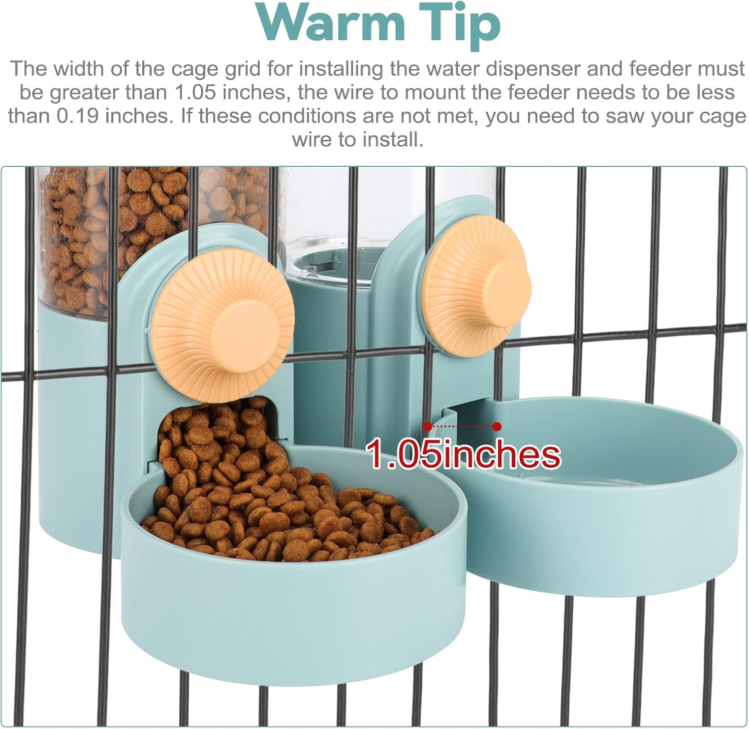 YUEPET Dispensador de agua para conejos, 35 onzas, gran capacidad, para colgar, adecuado para conejos, hurones, cobayas, animales pequeños