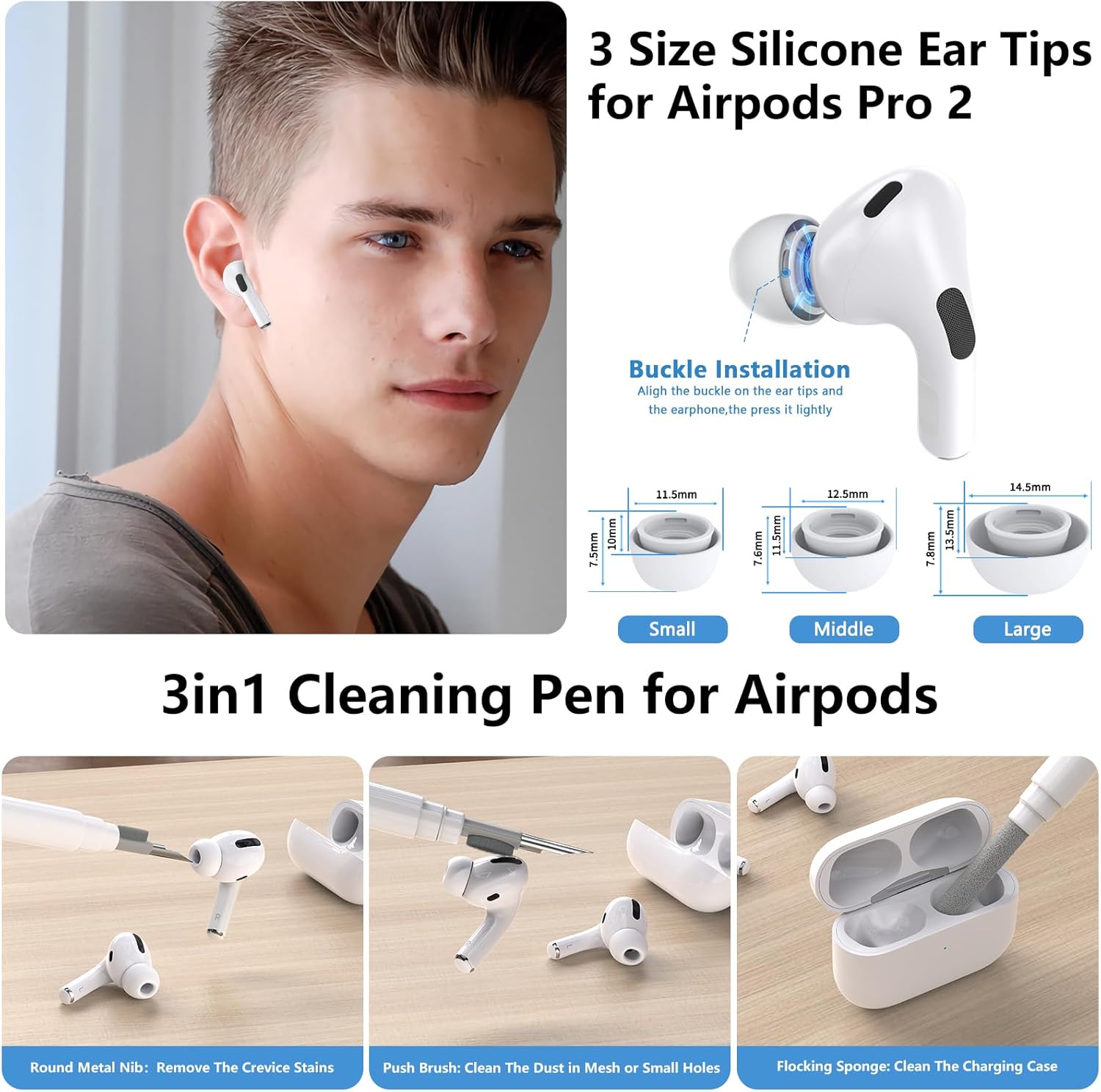 Funda para Airpods Pro (2019), funda de bloqueo seguro para Airpod a prueba de golpes, funda protectora para AirPod Pro, funda de carga con