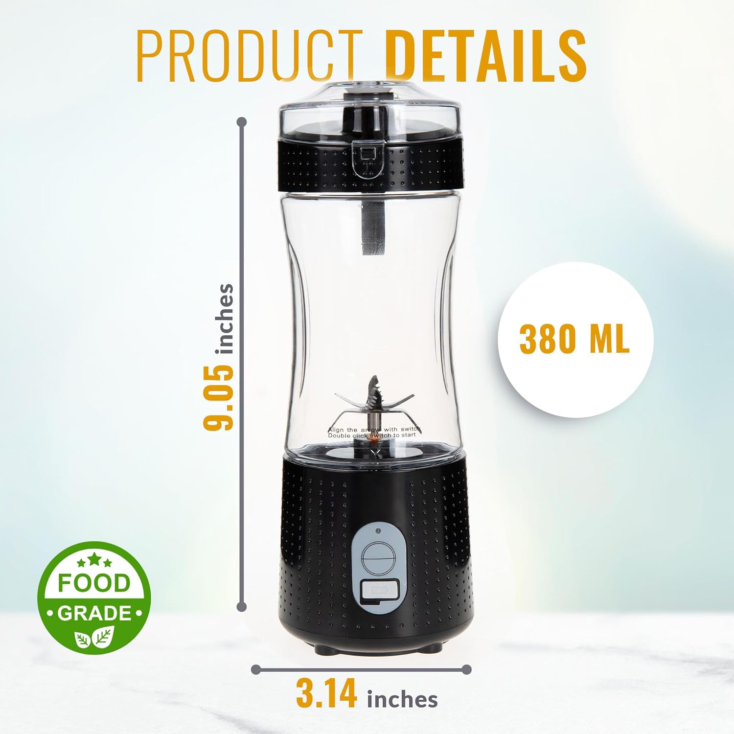 HIVE LIFE – Licuadora portátil para batidos y licuados, potente licuadora personal de 22000 rpm, sin BPA, licuadora USB de 13 onzas, portátil,