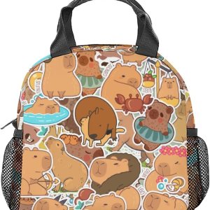 PAKKITOP Capybara – Lonchera para niños, pequeñas loncheras aisladas, bonita lonchera reutilizable para adolescentes, niñas, niños, lonchera PAKKITOP Capybara – Lonchera para niños, pequeñas loncheras aisladas, bonita lonchera reutilizable para adolescentes, niñas, niños, lonchera