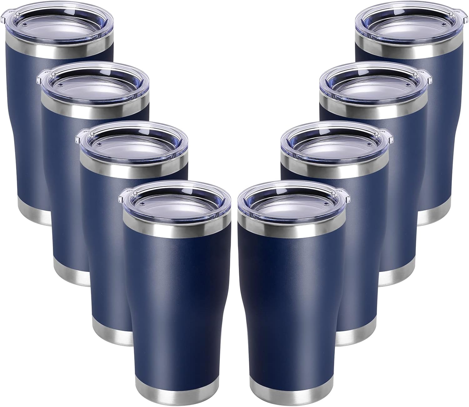 DOMICARE vaso de doble pared con aislamiento al vacío, 20 onzas, con tapa, vaso de viaje de acero inoxidable, vaso de café con recubrimiento en polvo